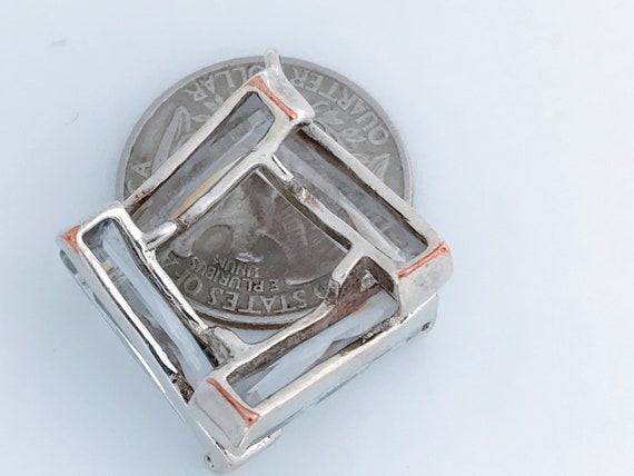 Vintage Mid Century Modern Sterling Silver CZ Geo… - image 9