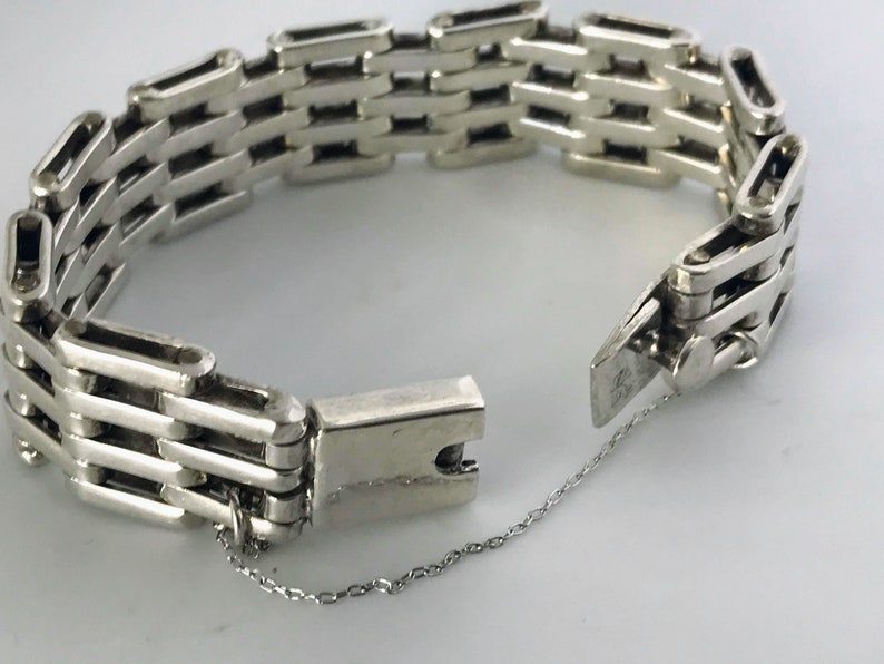 Vintage Taxco Sterling Silver Modernist Gate Link Bracelet - Etsy