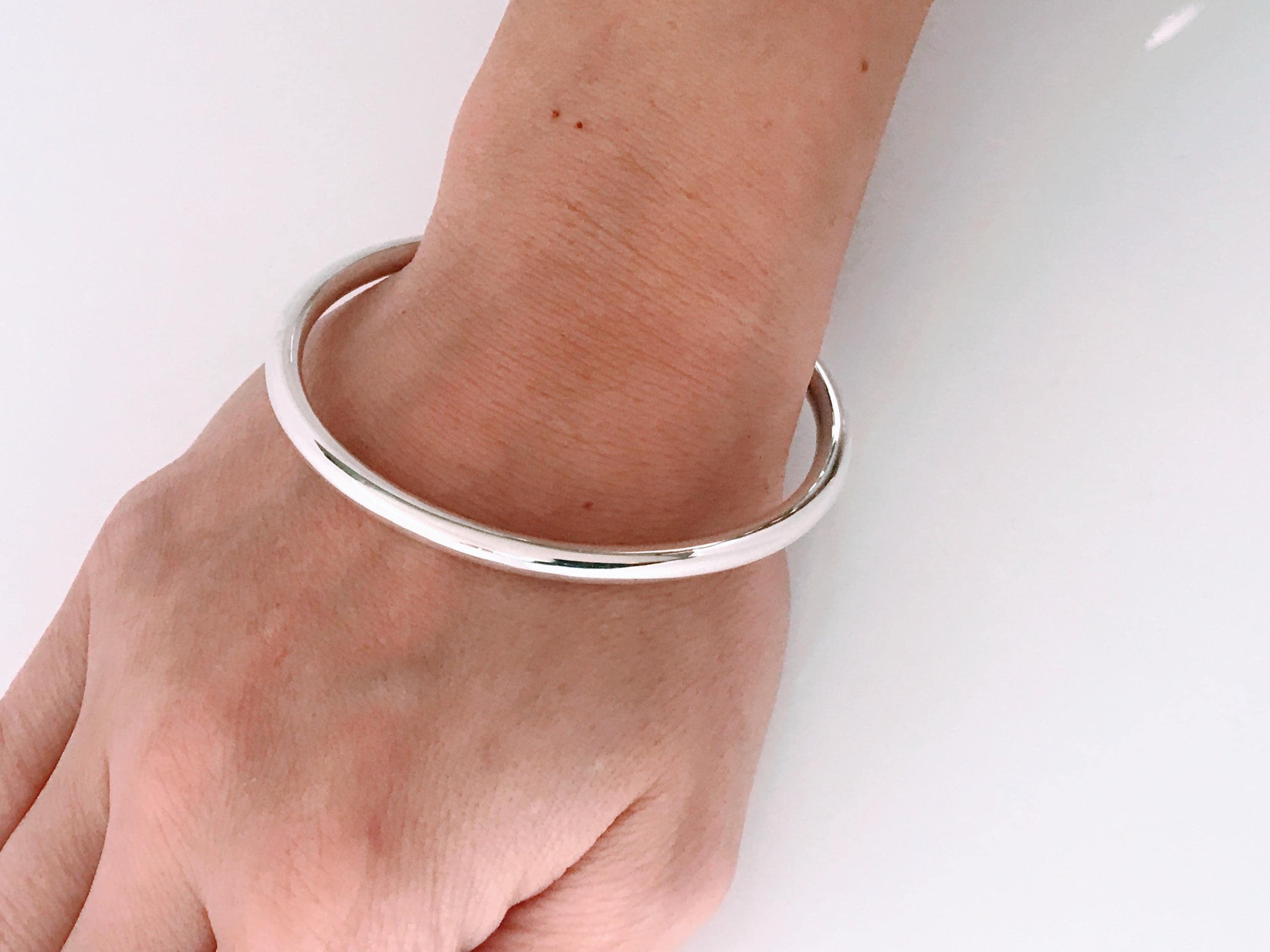 アクセサリー Vintage Mexico Sterling Bangle Vintage Taxco Mexico Polished Sterling Silver Bangle Bracelet