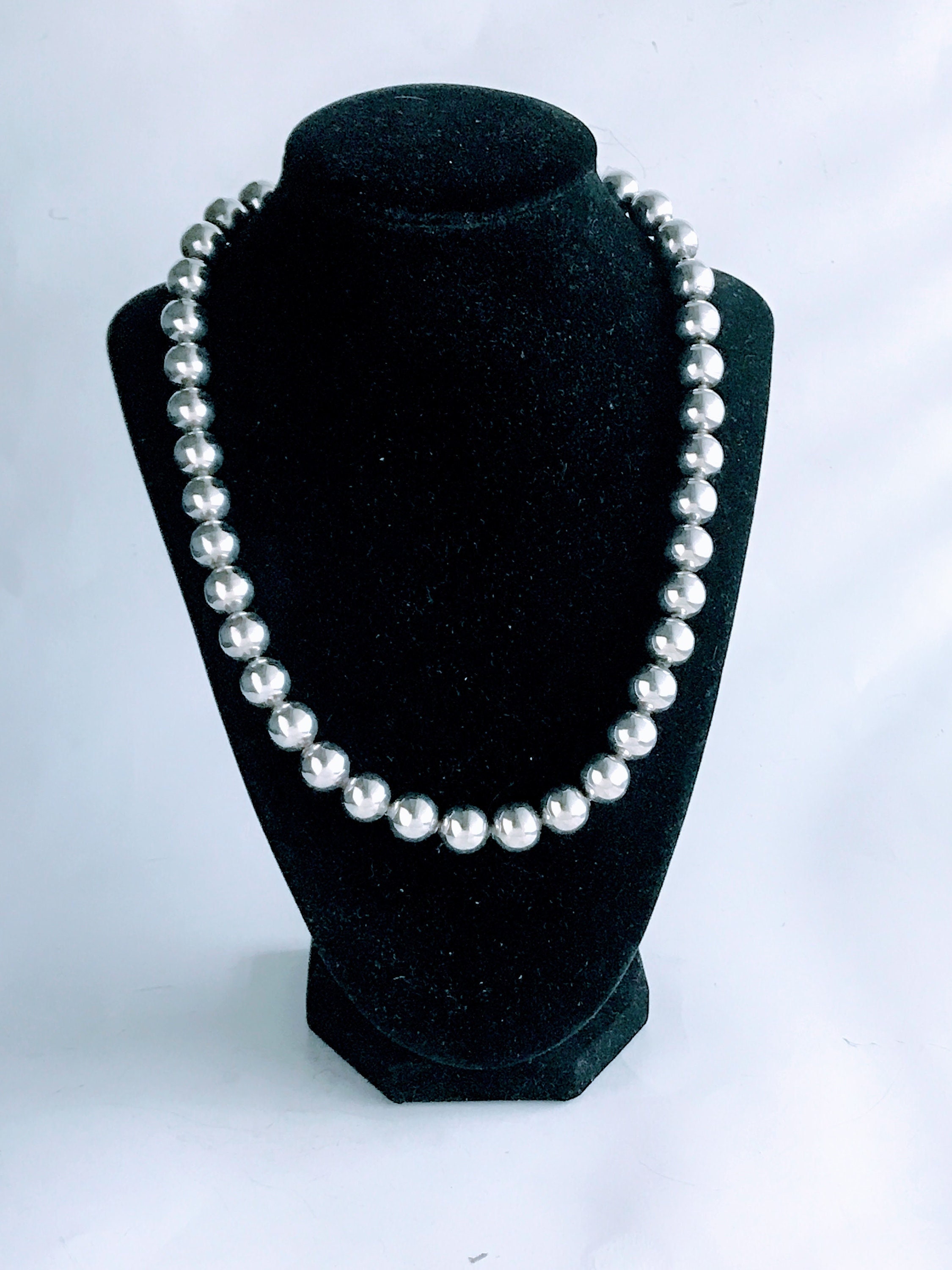 VTG Taxco Mexico Ball Bead Necklace 925 Sterling Silver VTG Taxco Mexico Ball Bead Necklace 925 Sterling Silver