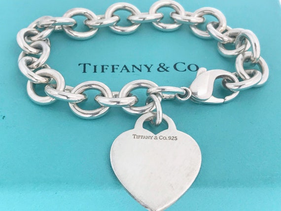 Auténtica de corazón Tiffany & Pulsera de eslabón - Etsy España