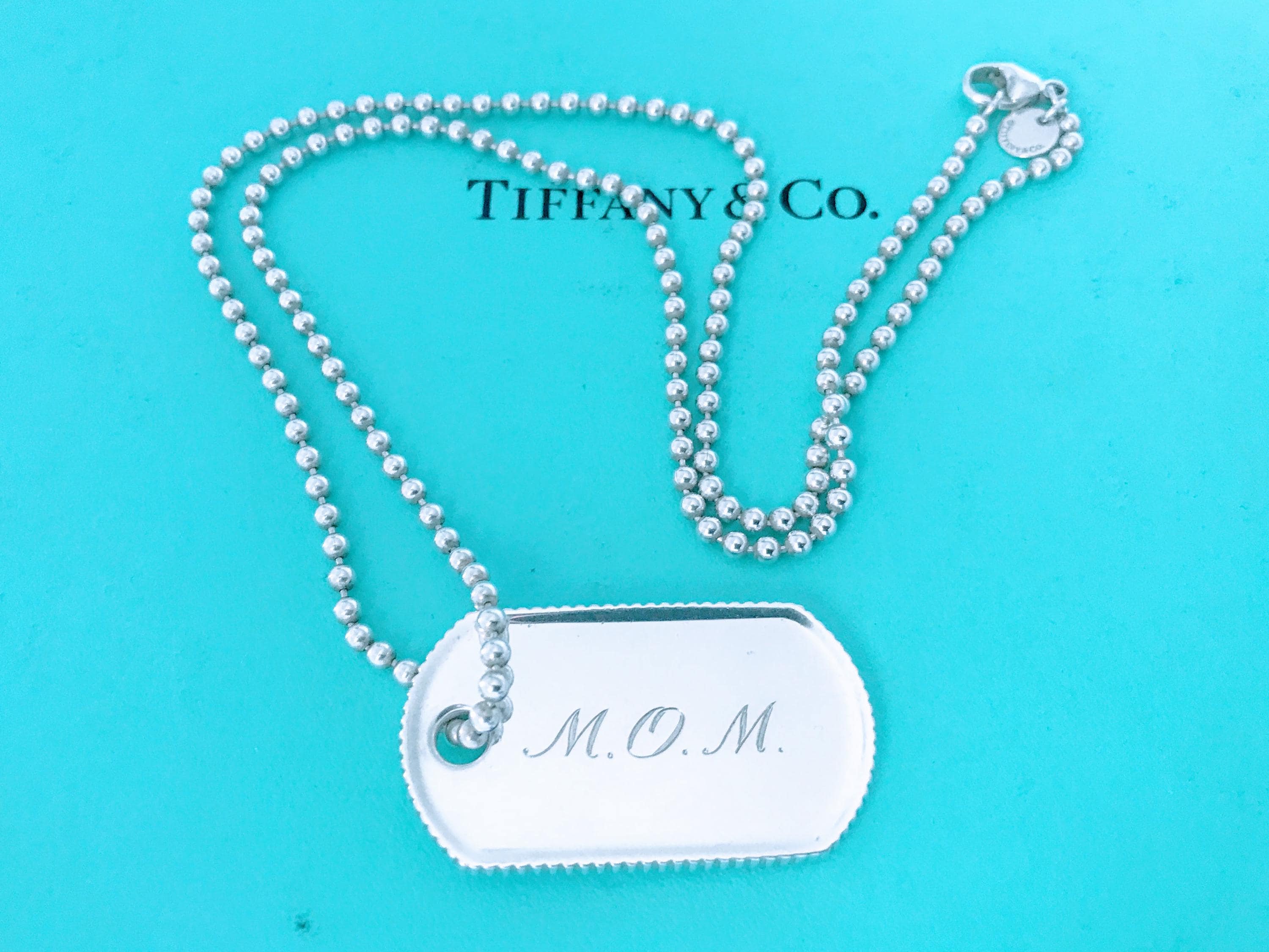 Tiffany & Co. Dog tag Necklace／41cm Tiffany & Co. Dog Tag 