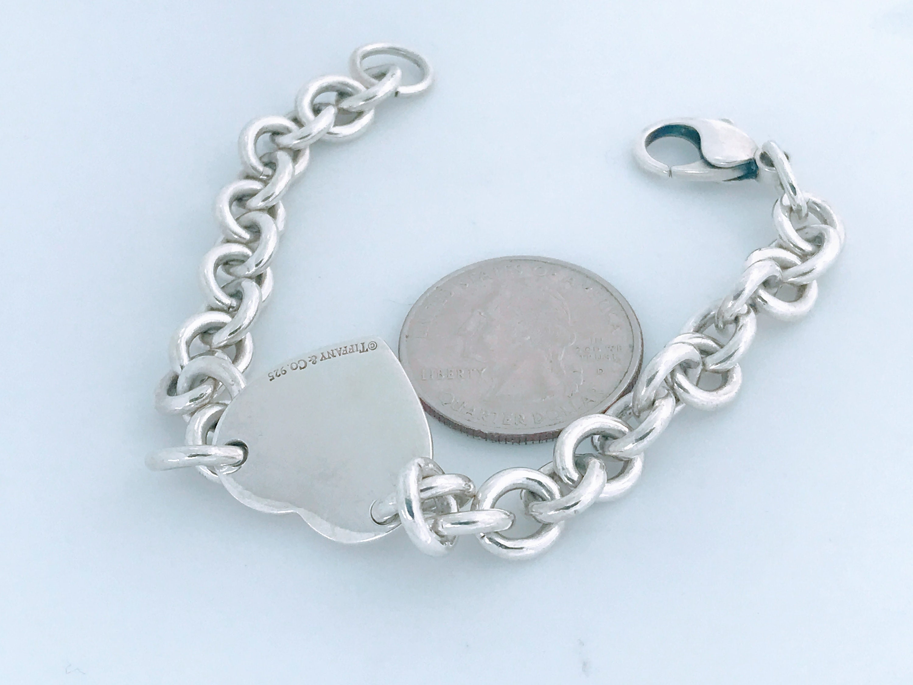 Return to Tiffany™ Heart Tag Bracelet in Silver with a Diamond, Medium