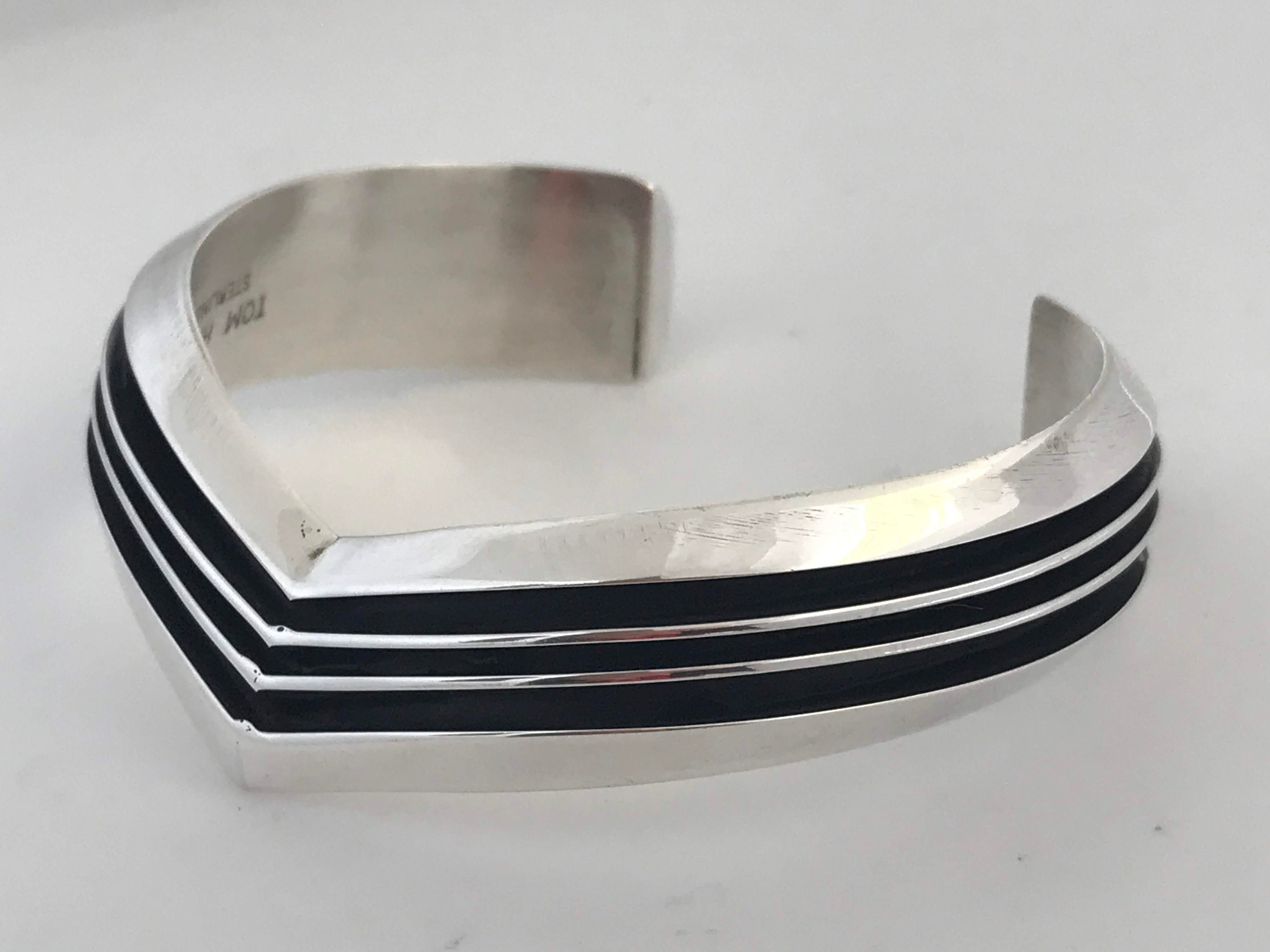 Native American Navajo Tom Hawk Sterling Silver Cuff Native American Navajo Tom Hawk Sterling Silver Cuff