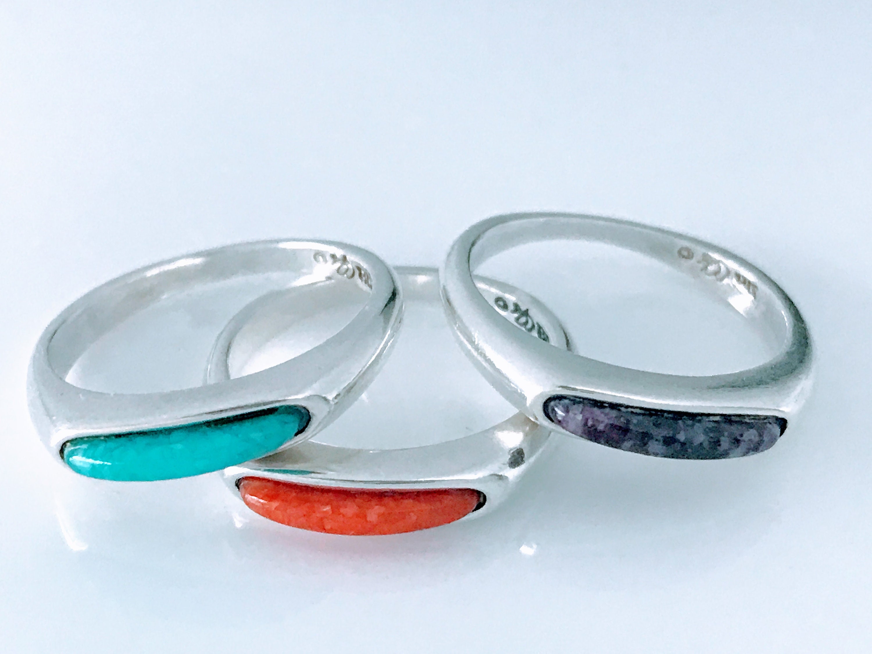 Relios Silver Rings Carolyn Pollack Sterling Silver Stone Stack Stacking Rings Bands ...