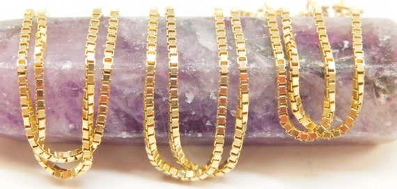 Elegant 10K Yellow Gold Box Chain Link Necklace 1… - image 4