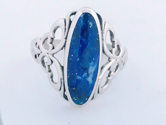 Vintage Kabana Sterling Silver Lapis Lazuli Stone… - image 5