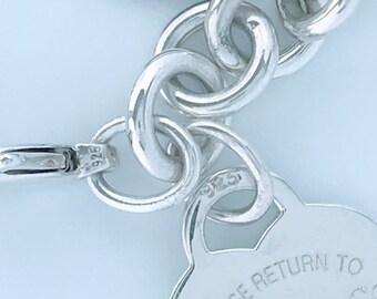 Tiffany & Co Sterling Silver Heart Tag Charm Bracelet, Tiffany Co