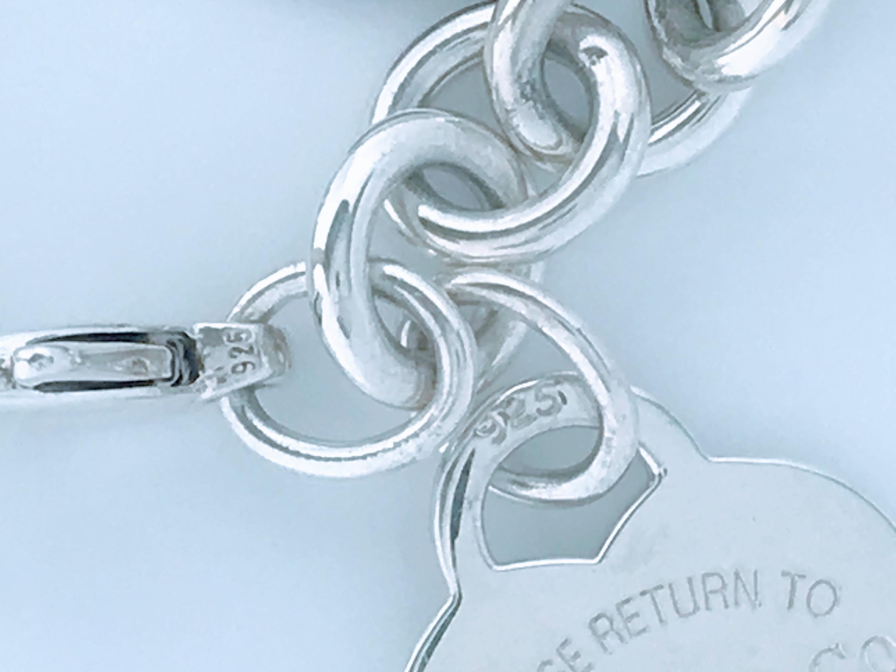 Tiffany & Co Sterling Silver Heart Tag Charm Bracelet, Tiffany Co