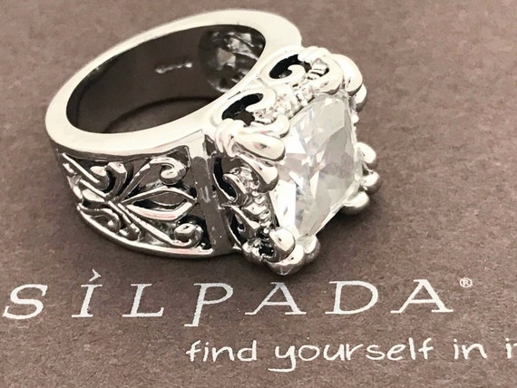 Chunky Silpada Sterling Silver Princess Cut CZ Stone Ring Chunky Silpada Sterling Silver Princess Cut CZ Stone Ring