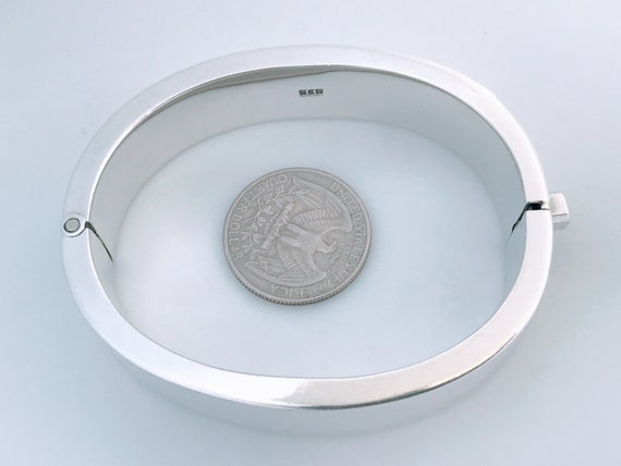 VTG Modern 925 Sterling Silver Geometric Oval Ban… - image 10