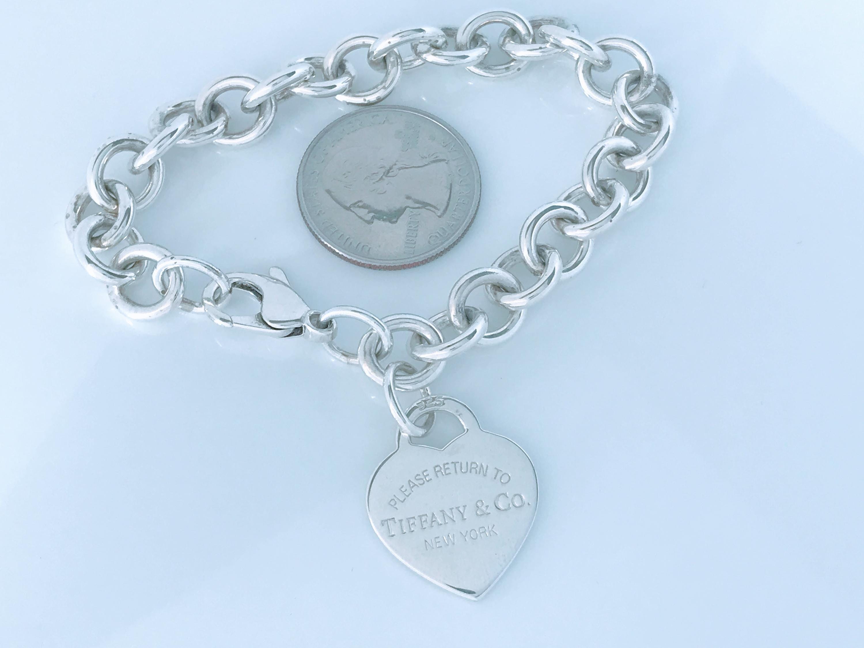 Tiffany & Co Sterling Silver Heart Tag Charm Bracelet, Tiffany Co