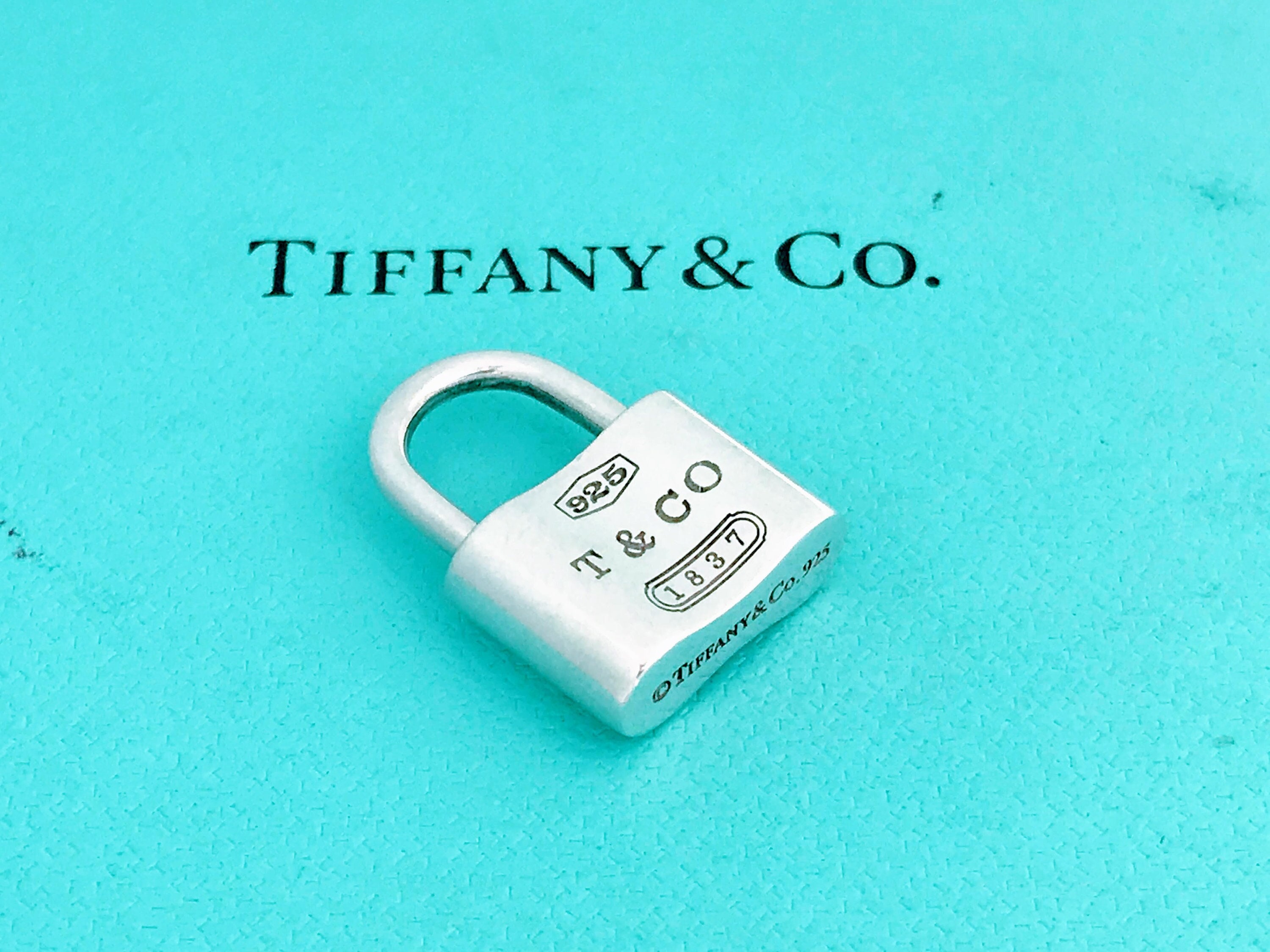 Tiffany & Co. 1837 Padlock Lock Choker Necklace Sterling Silver 925  W/Pouch