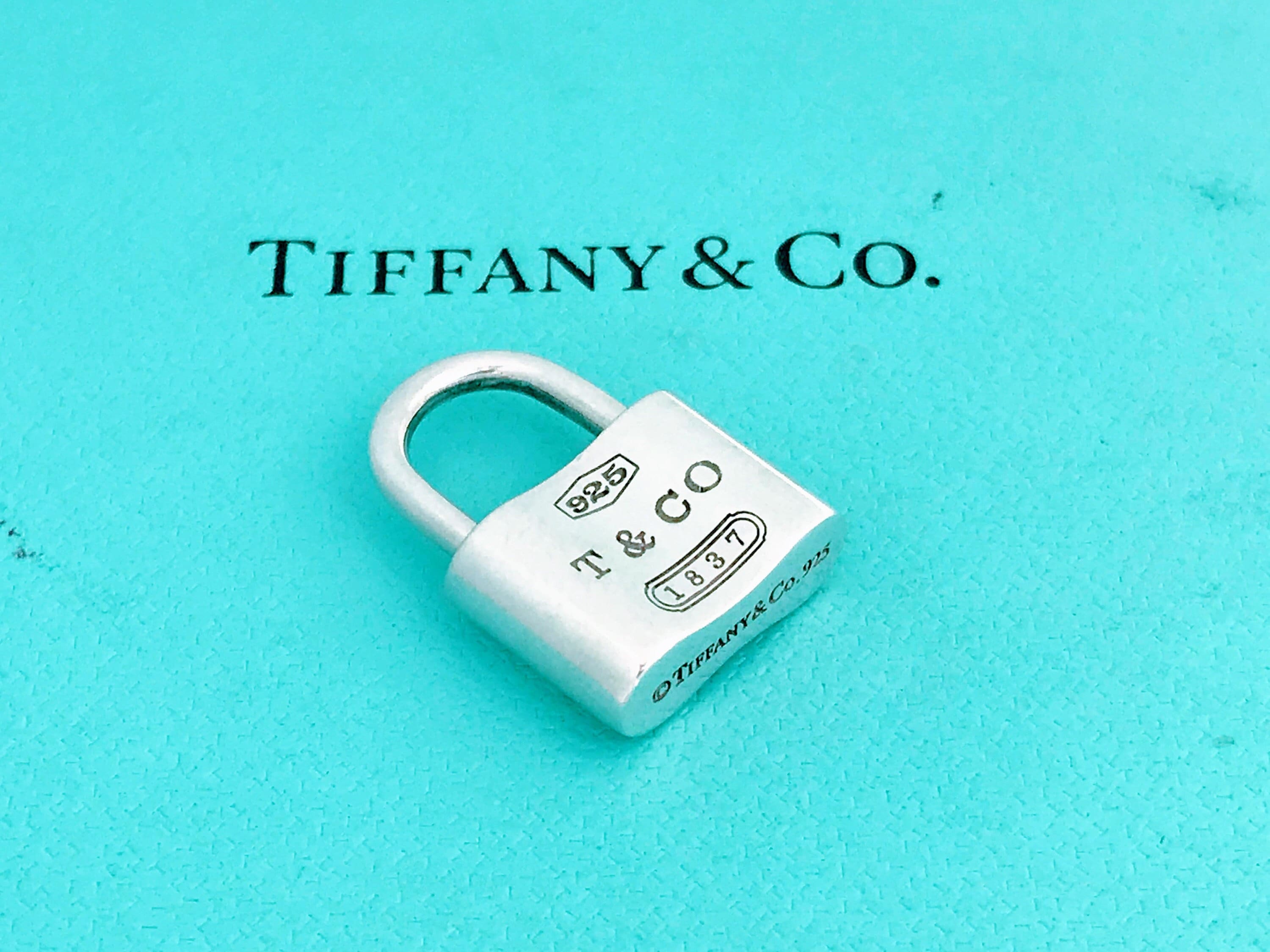 Tiffany & Co. 1837 Lock Padlock Pendant Necklace 16" 18k Yellow  Gold Auth w/Box