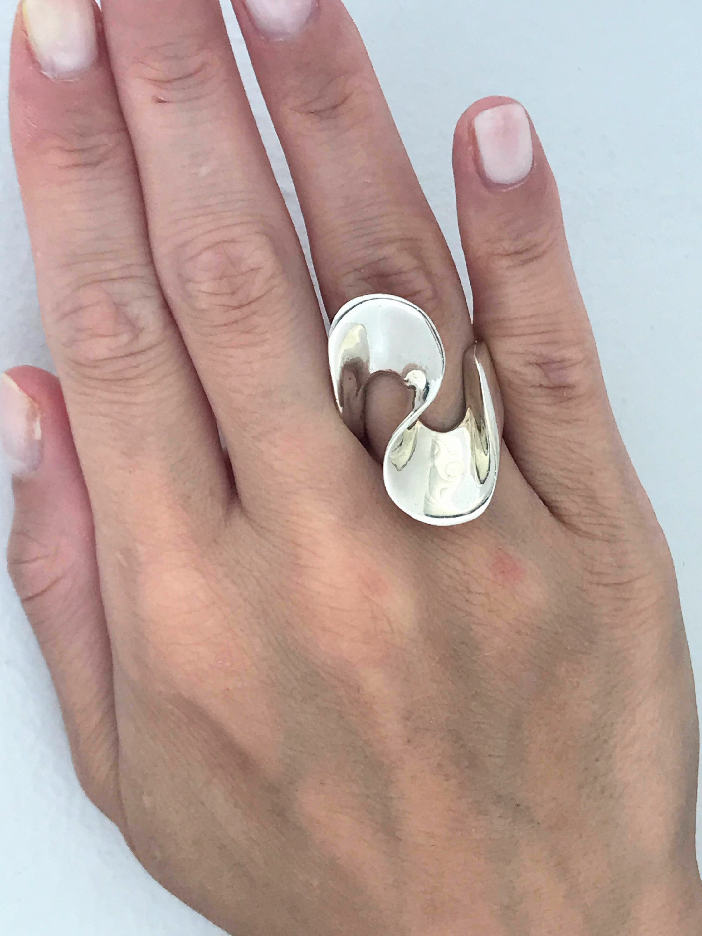 VTG Taxco Mexico Modernist 925 Sterling Silver Ring Band VTG Taxco Mexico Modernist 925 Sterling Silver Ring Band