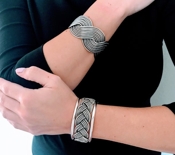 Woven Silver Cuff Bracelet – Super Silver