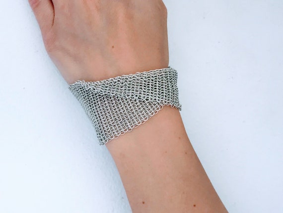 Tiffany u0026 Co. Elsa Peretti Sterling Silver Mesh Link Bracelet - Etsy