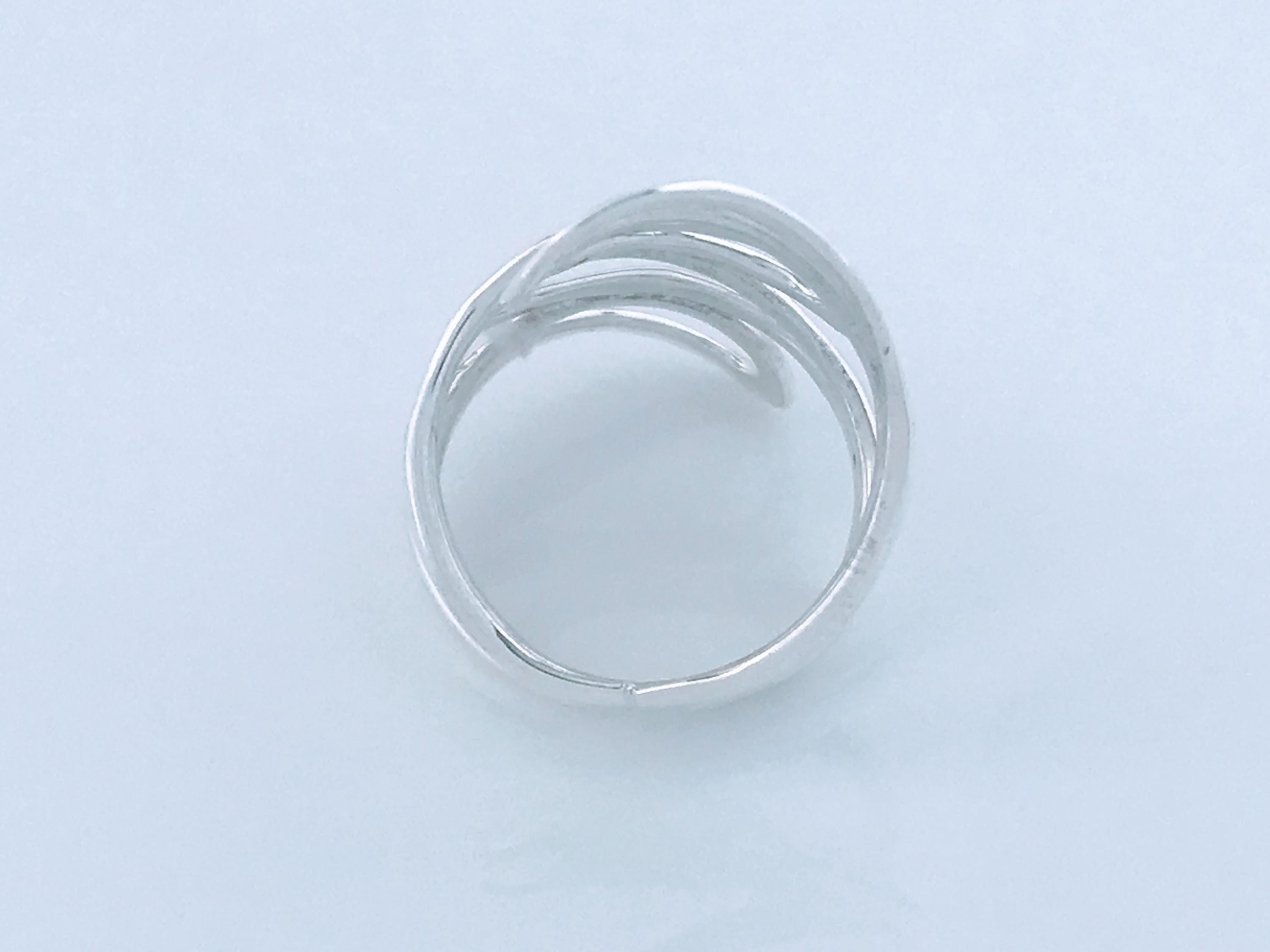 Vintage Mexico Hammered Maze Ring Sterling 925 Silver, Retro Long