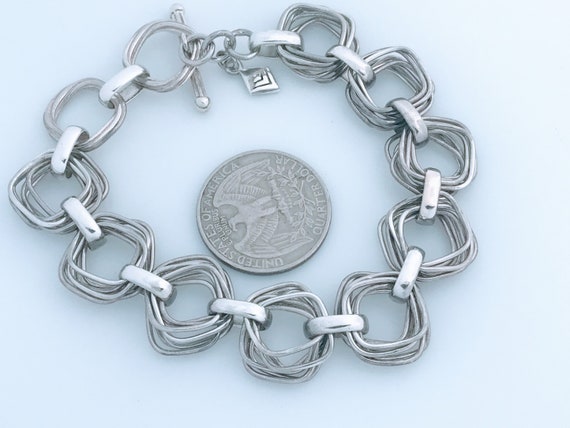 Silpada Multi Squared Link Toggle Bracelet 925 St… - image 6