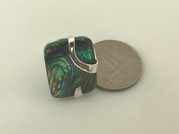 Abalone Sterling Silver Modernist Ring, Abalone I… - image 9