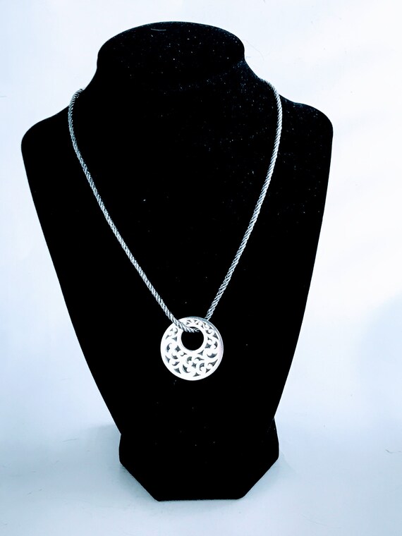 Lois Hill Sterling Silver Large Open Circle Scroll Pendant Lois Hill Sterling Silver Large Open Circle Scroll Pendant