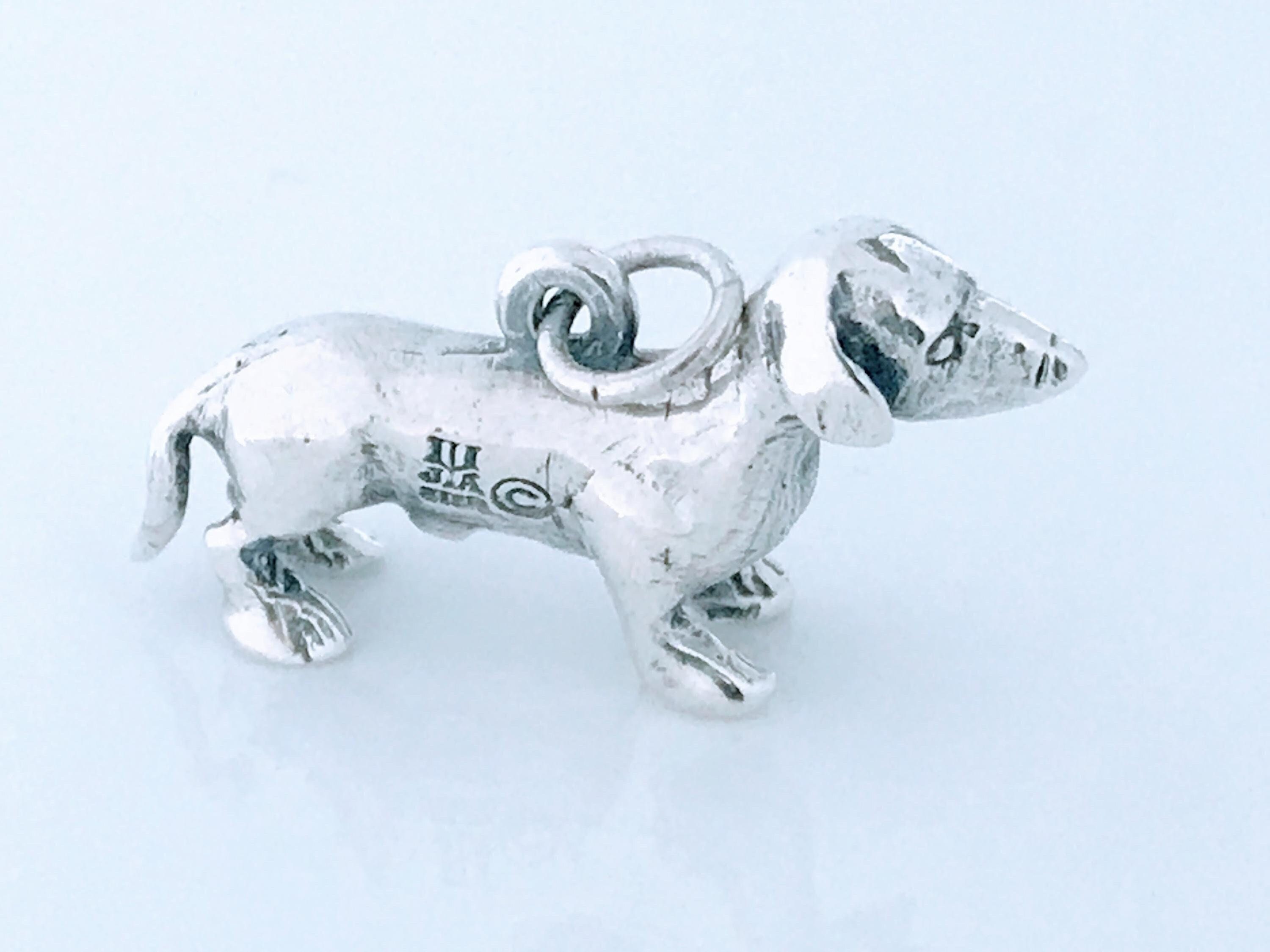 Rare Retired James Avery Sterling Silver 3D Dachshund Dog Charm
