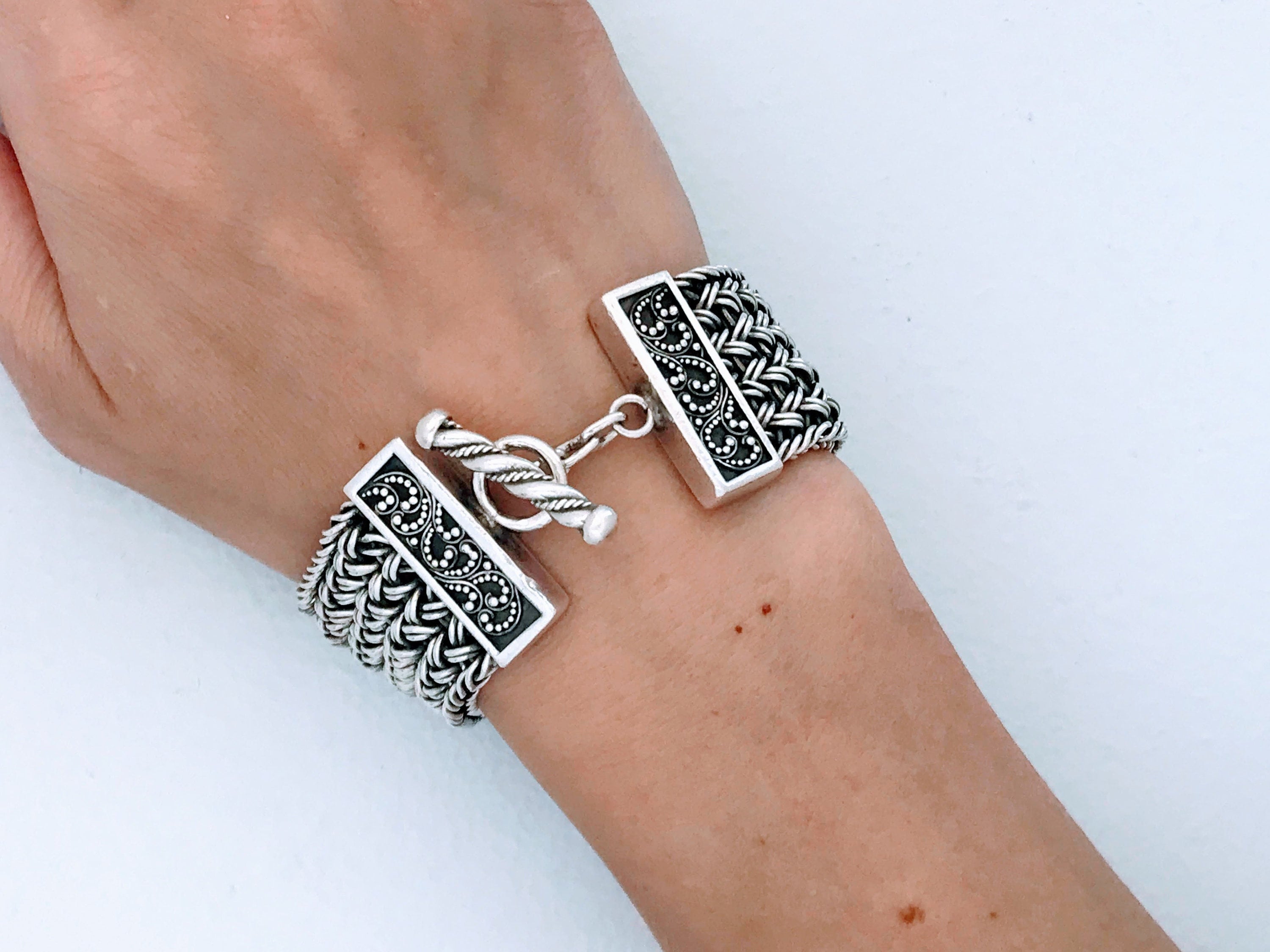 Lois Hill Vintage Sterling Silver Woven Mesh Granulated Lois Hill Vintage Sterling Silver Woven Mesh Granulated