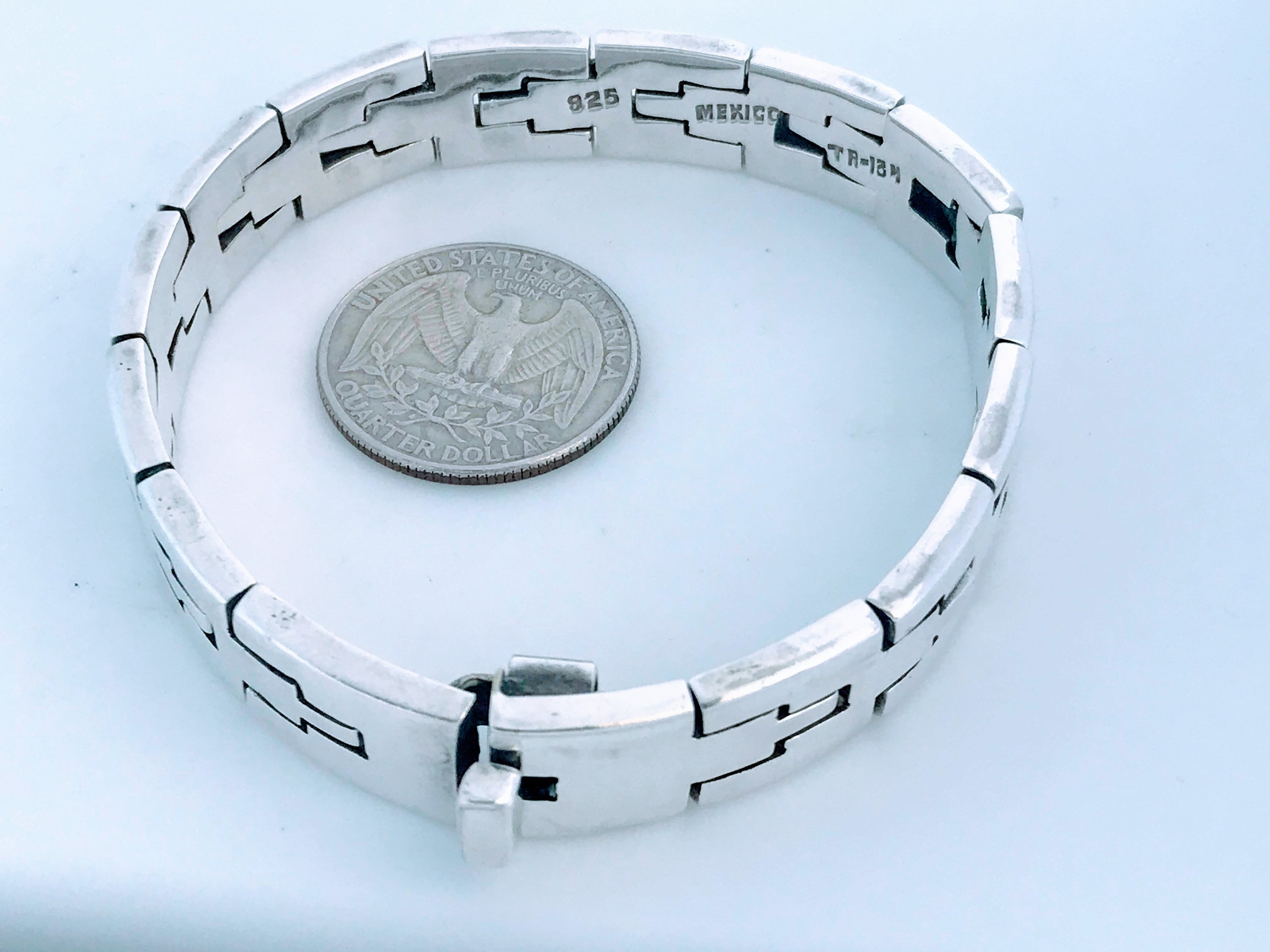 VTG Taxco Mexico Modernist Link Bracelet 925 Sterling Silver VTG Taxco Mexico Modernist Link Bracelet 925 Sterling Silver