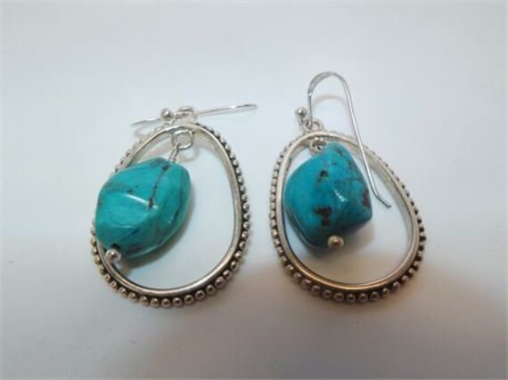 Barse Sterling Silver Turquoise Dangle Drop Earri… - image 5