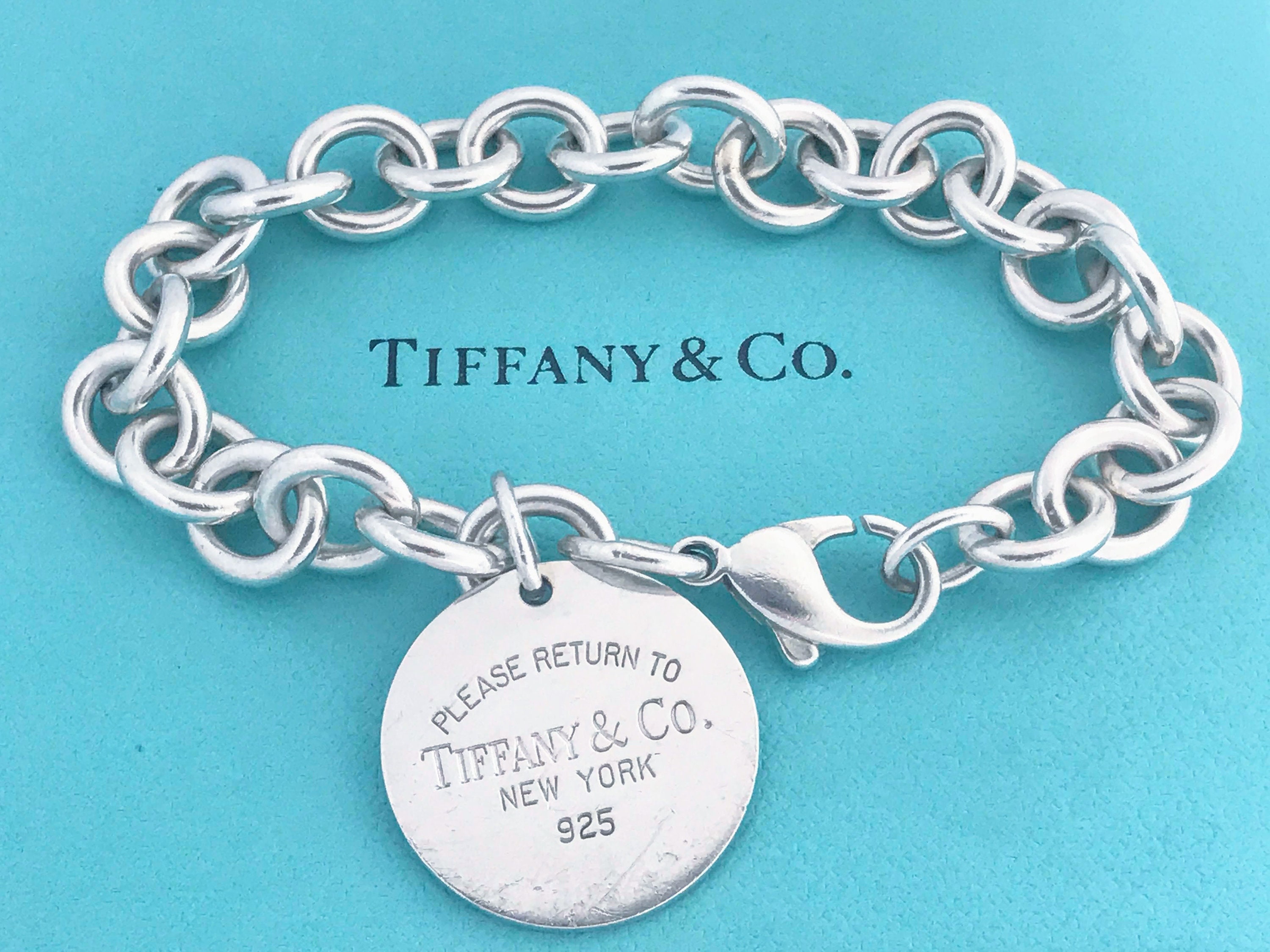 Authentic Tiffany & Co Silver Circle Tag Charm Bracelet - Etsy Italia