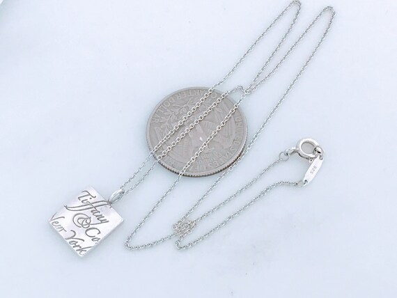 Tiffany & Co Notes Square Pendant Charm Necklace, Tiffany Love