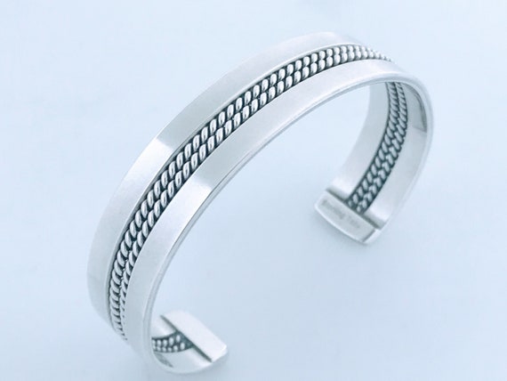 Real And Authentic Domed #8 Turquoise Modernistic Navajo Native American Jewelry Silver Bracelet Real And Authentic Domed #8 Turquoise Modernistic Navajo Native American Jewelry Silver Bracelet