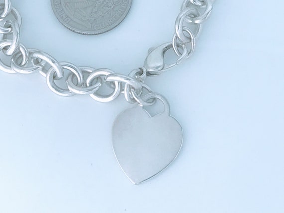 Authentic Tiffany & Co Heart Bracelet Plain Heart Tag