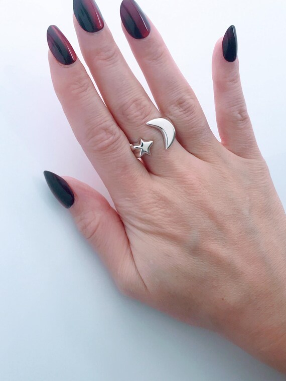 Chunky Vintage Solid Sterling Silver Crescent Moo… - image 13