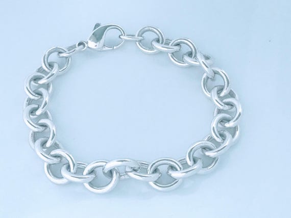 Vintage Solid Sterling Silver Thick Cable Rolo Ch… - image 3