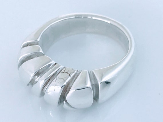 VTG Hand Formed Solid Sterling Silver Modern Band… - image 3