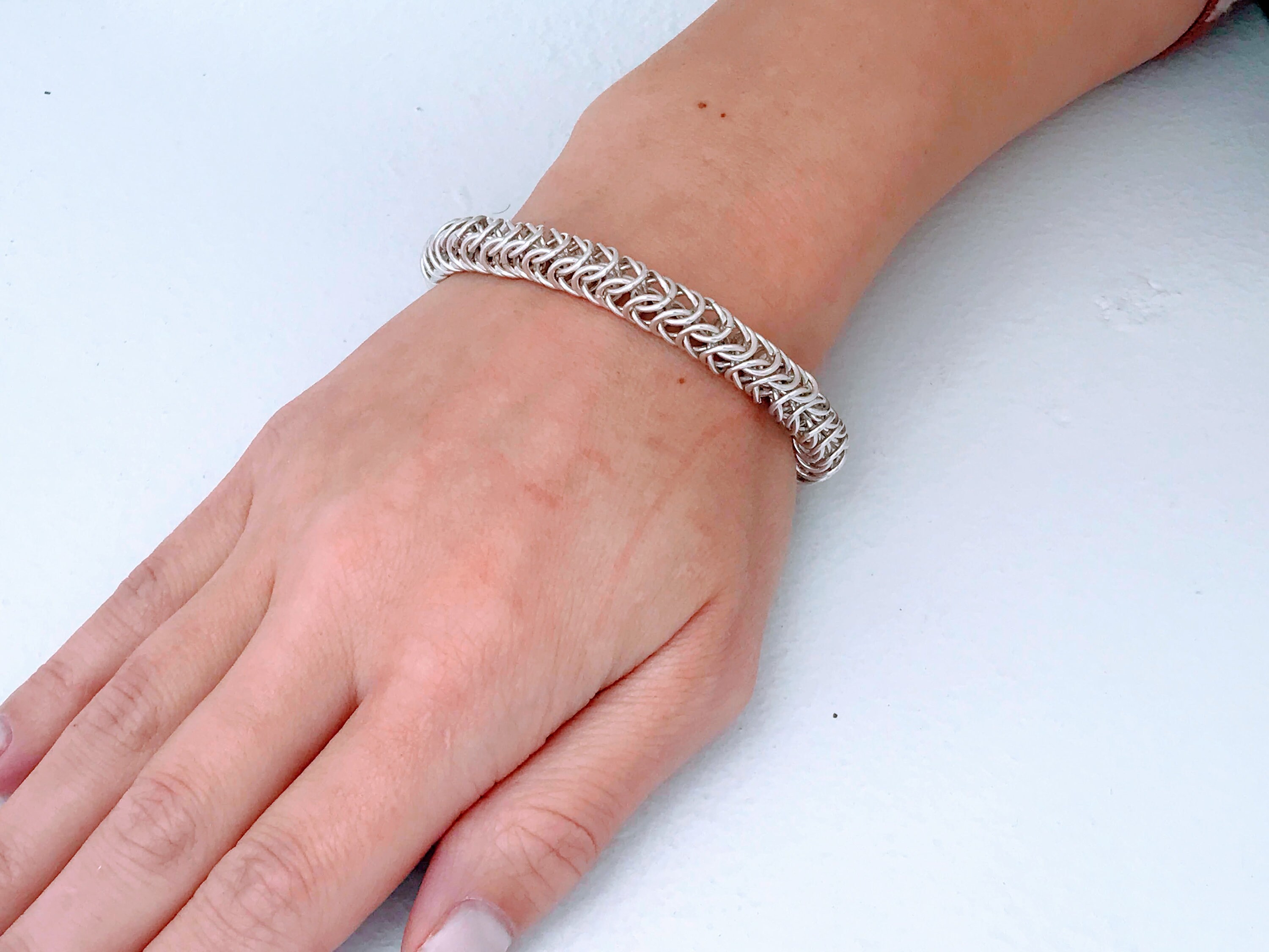 Retro Sterling Silver Squared Chain Link Bracelet, Chunky Retro Sterling Silver Squared Chain Link Bracelet, Chunky