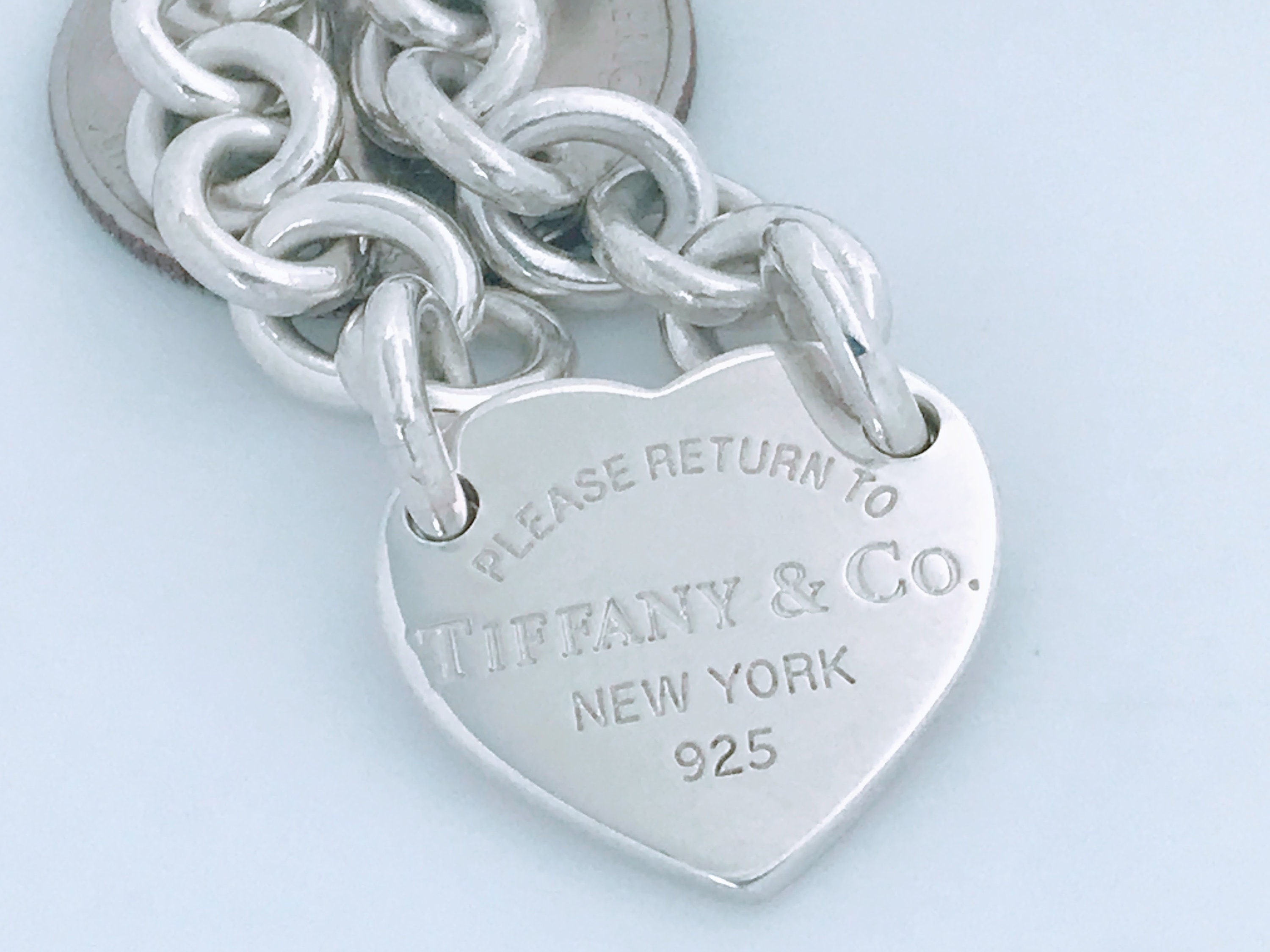Authentic Tiffany & Co Sterling Silver Heart Tag Charm Bracelet