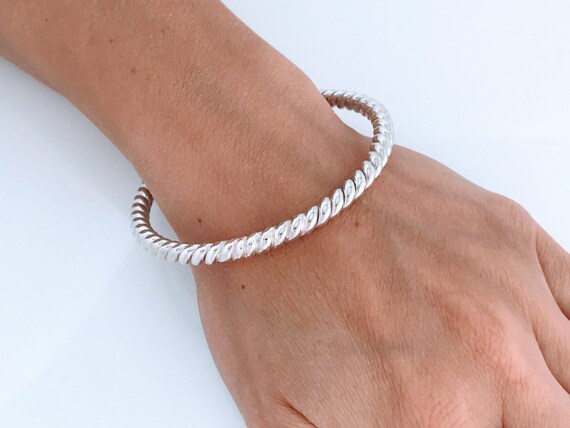 Retro Mexico Solid 925 Sterling Silver Twisted Ca… - image 4
