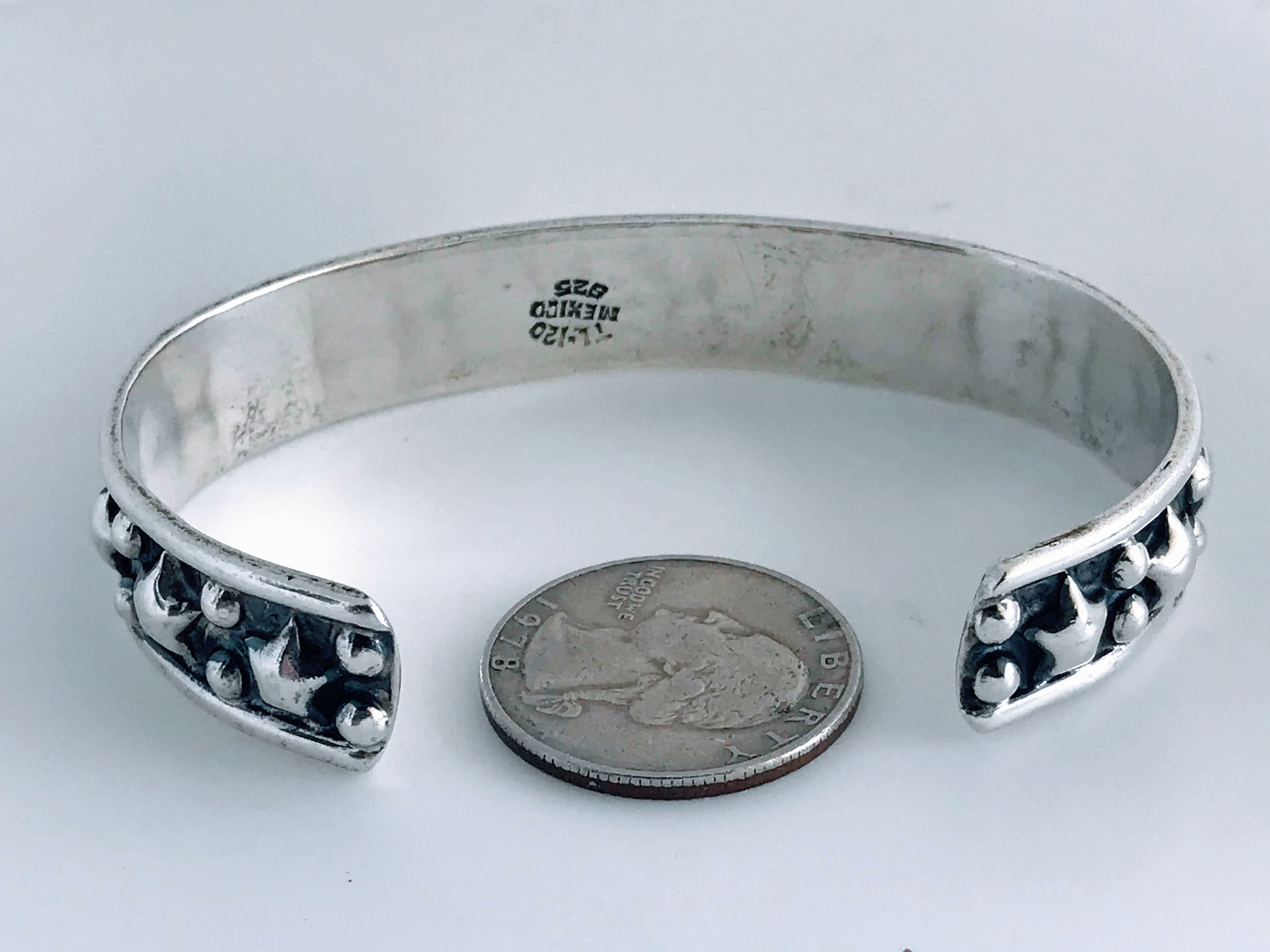 Taxco Sterling Silver Star Star Ball Bead Cuff Bracelet Taxco Sterling Silver Star Star Ball Bead Cuff Bracelet
