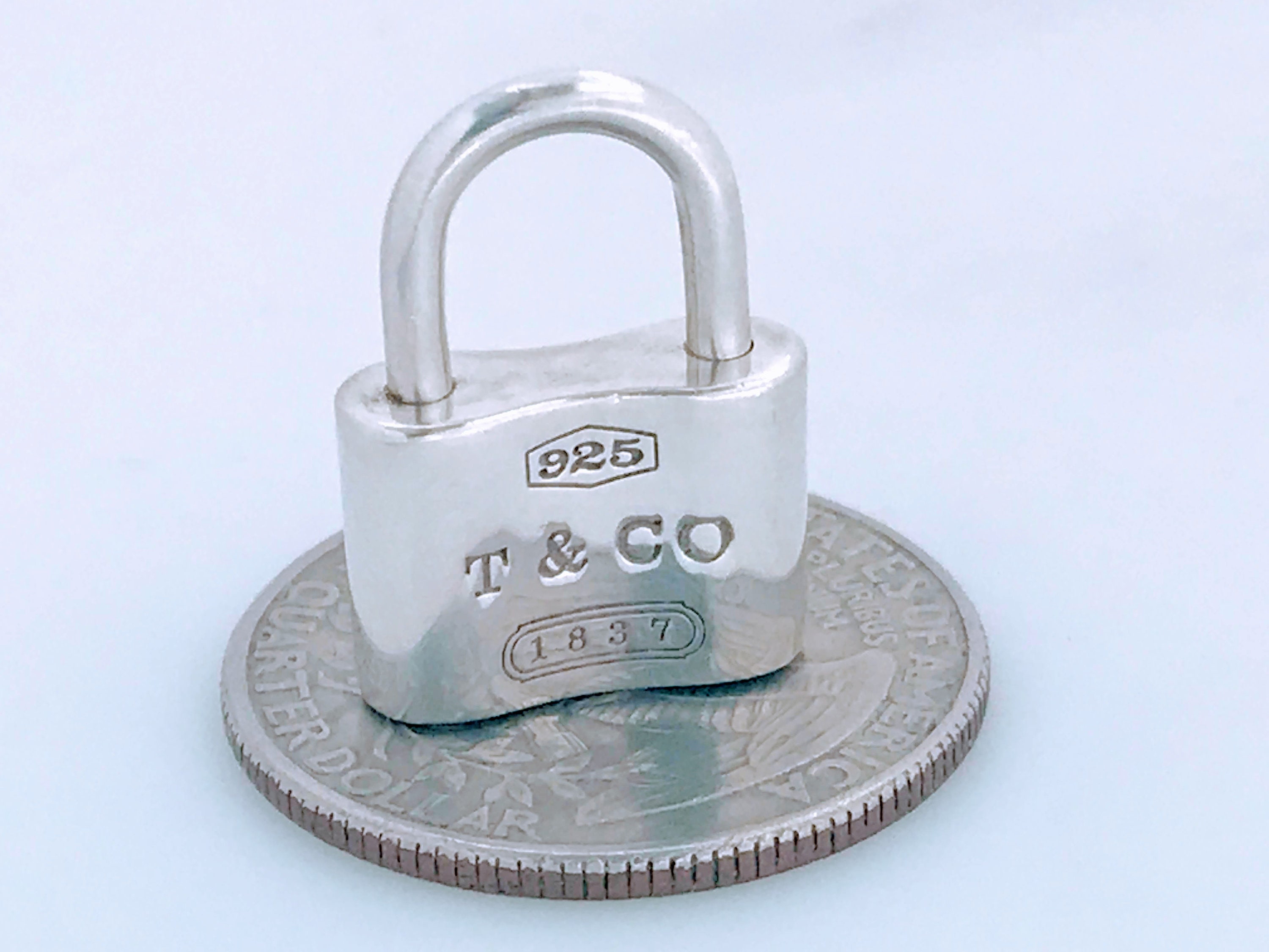 Tiffany & Co. 925 Silver 1837 Padlock Rolo Large Chain Link 16