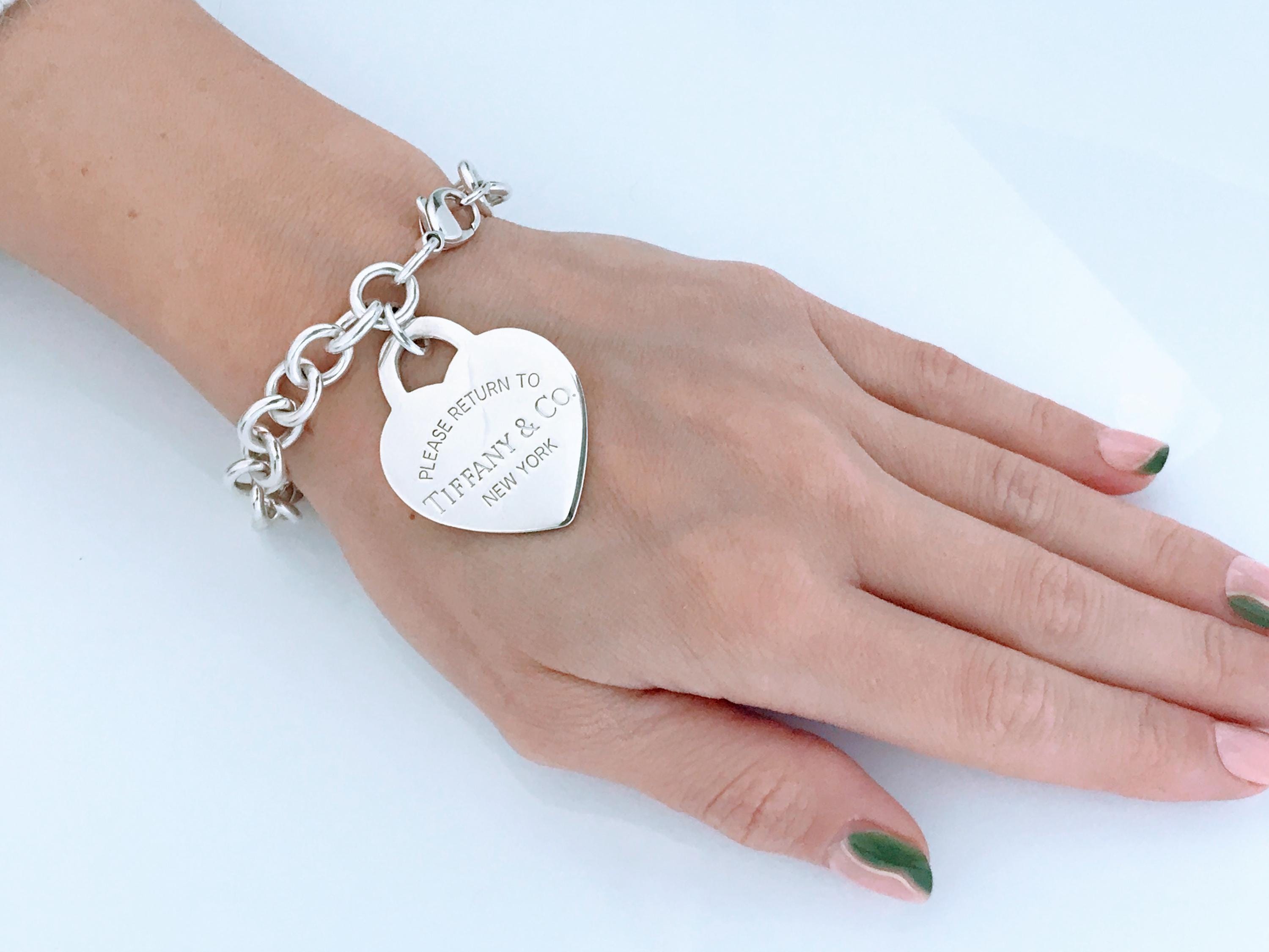 Jumbo Please Return to Tiffany & Co Heart Tag Charm Bracelet 925