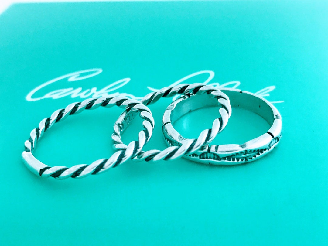 Carolyn Pollack Relios Stacking Bands Rings 925 Sterling Silver, Thin ...