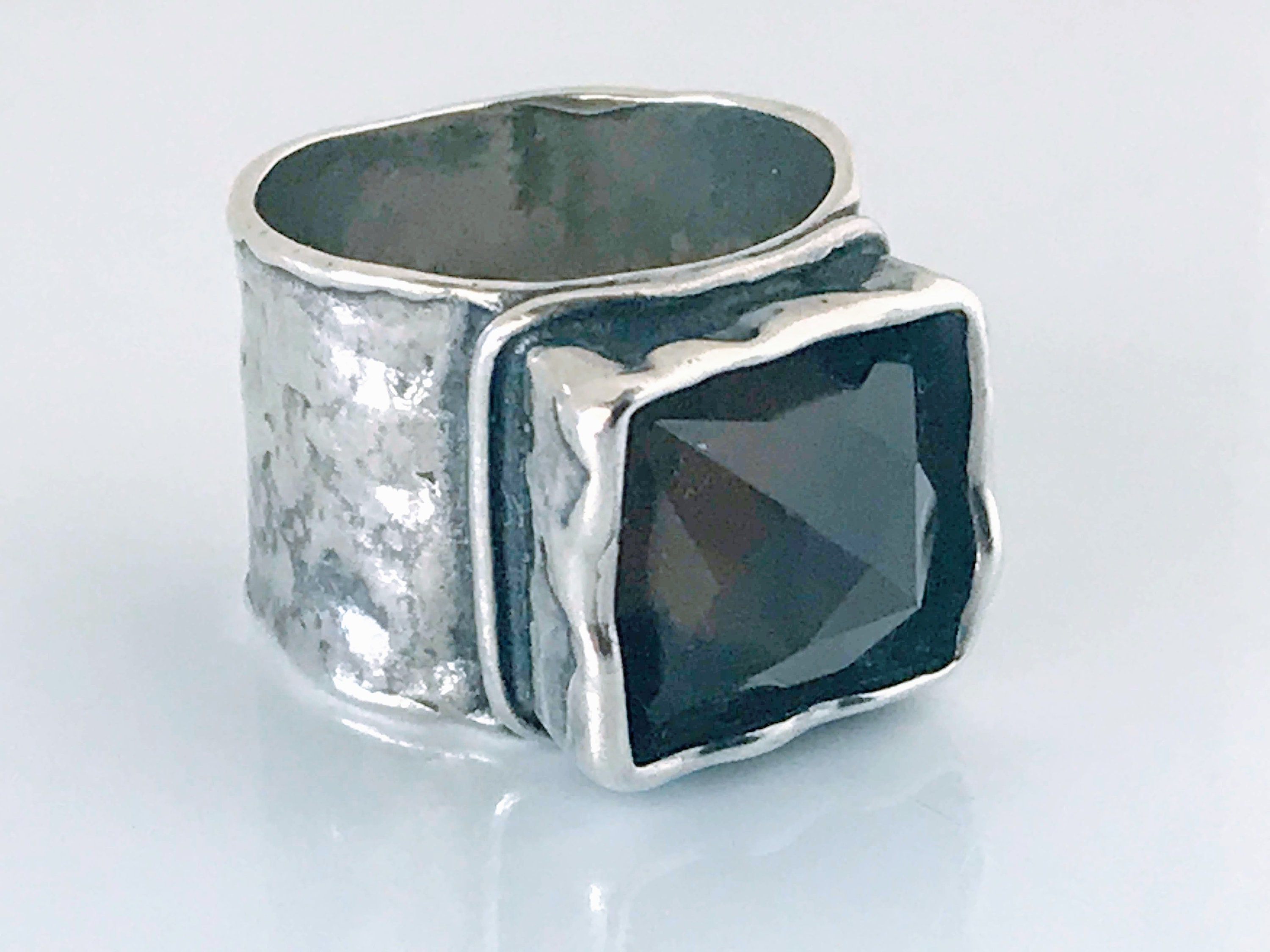 Silpada Sterling Silver Smoky Quartz Square Ring Retired Silpada
