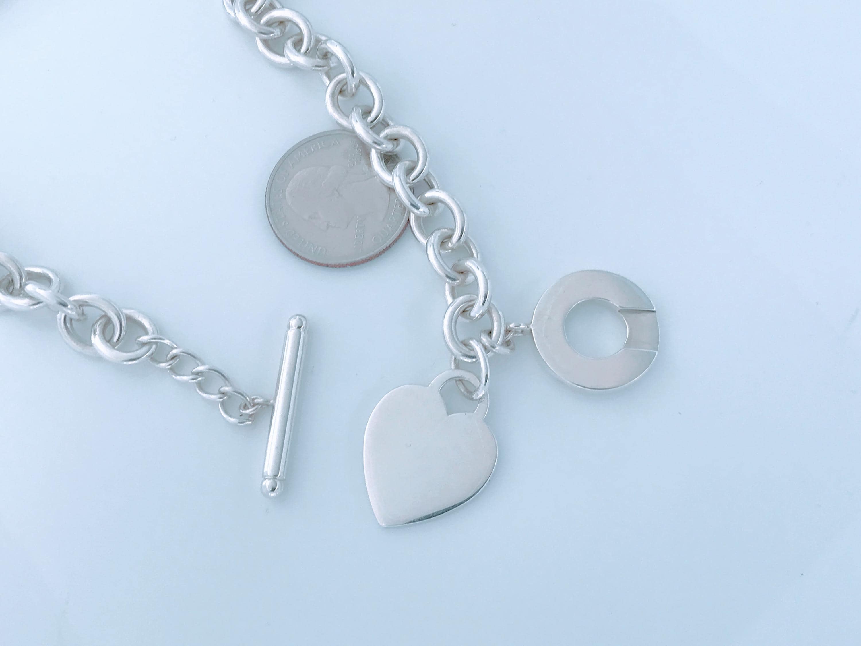 Tiffany & Co. Sterling Silver Heart Tag Toggle Choker Necklace