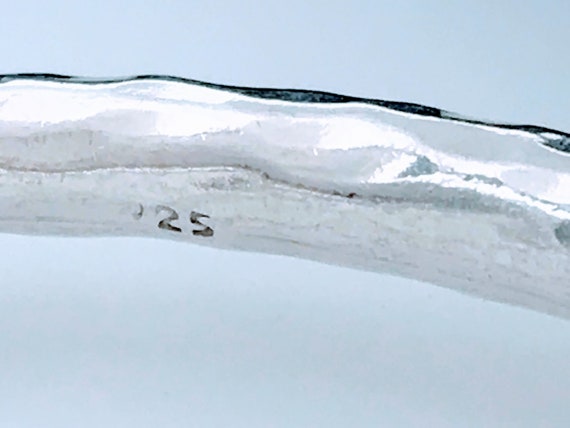 VTG Hammered Sterling Silver Three Interlocking B… - image 10