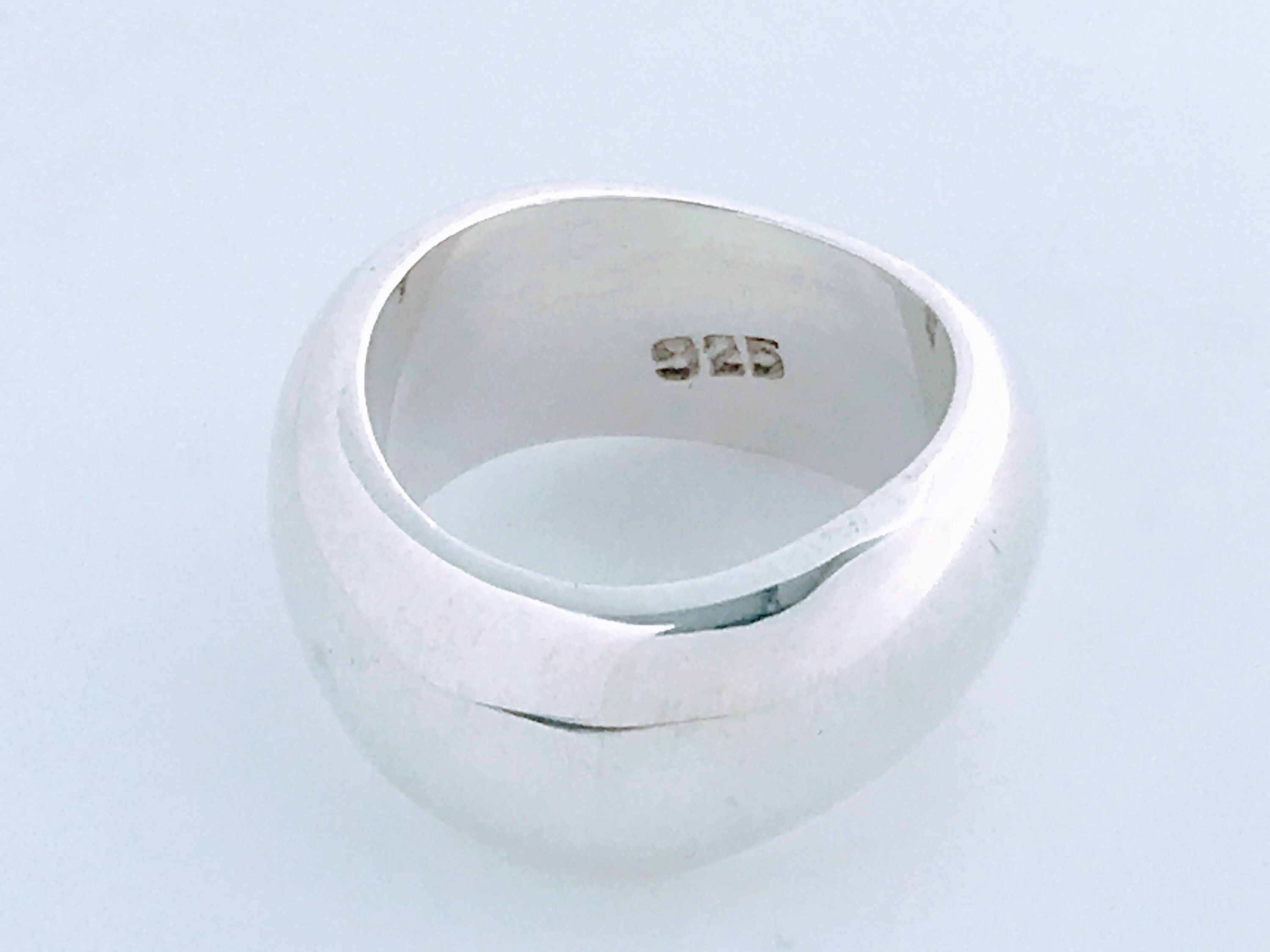 Vintage Modernist Thick Wide 925 Sterling Silver Wave Band