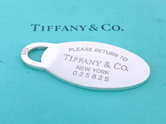 Authentic Tiffany & Co. Sterling Silver Oval Retu… - image 1