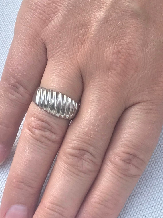 SOLID Sterling Silver Band Dome Ring Genuine 925