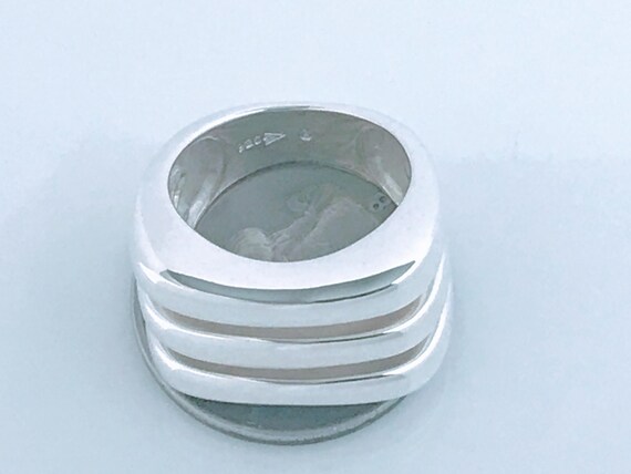 Modern Silpada Three Row Open Dome Square Band Ri… - image 9